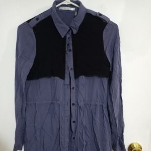HAVE -Blue and Black Blouse/Blouson Dress
